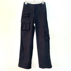 Aritzia Wilfred Free Cargo Pants Womens 2 Black Cotton Blend EUC